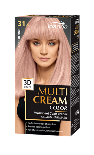 Joanna Multi Cream Color Farba do Włosów z Efektem 3D z Długotrwałym Efektem Nr 31.5 Różany Blond 1 Sztuka