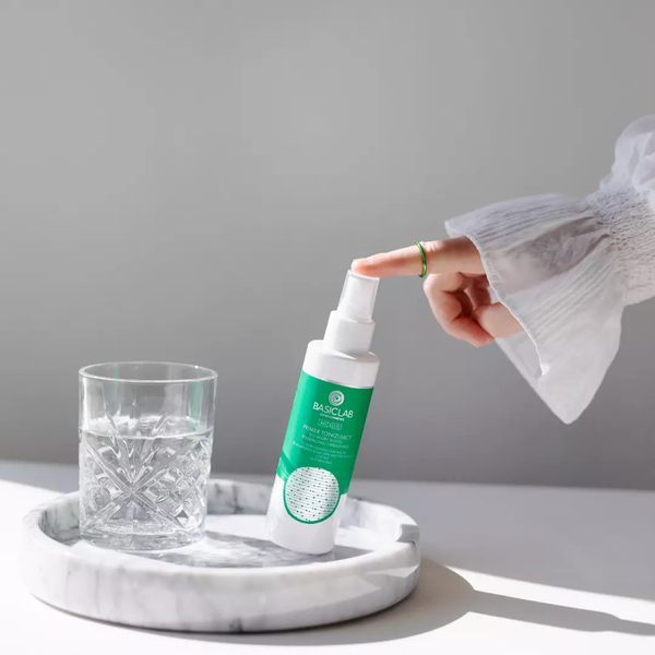 BasicLab Micellis Toning Primer 3% Glycosaminoglycans & 2% Noni Stem Cell Complex  Best Vegan Skincare Base for Oily, Acne-Prone Skin - 150ml