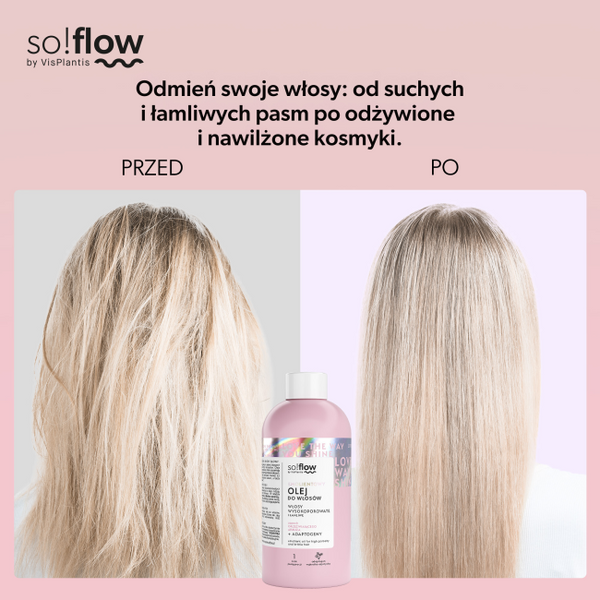  So!Flow Emolientowy Olej do Włosów Wysokoporowatych i Łamliwych 150ml