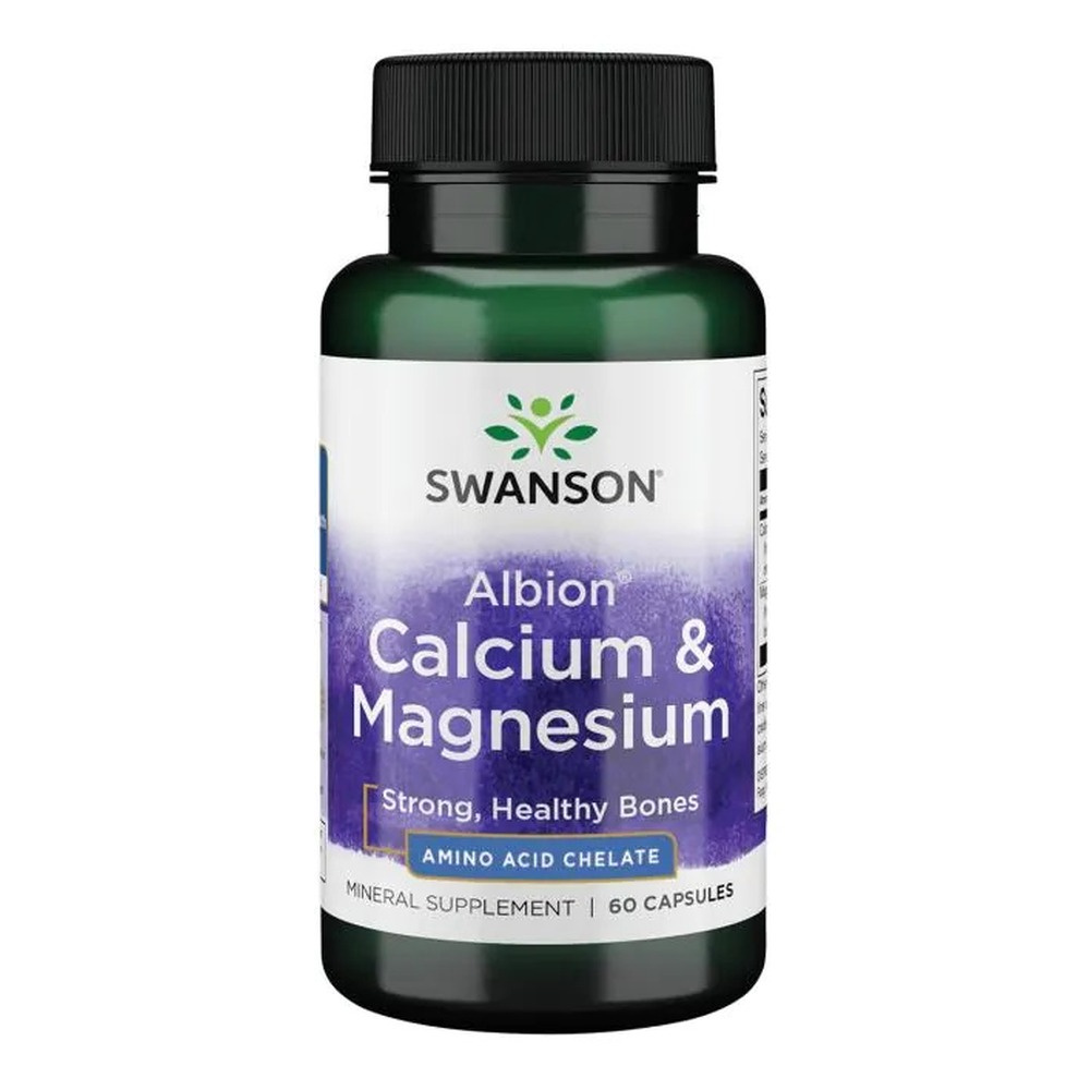 Swanson Albion Calcium & Magnesium 60 Capsules