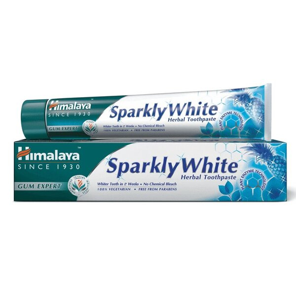 Himalaya Sparkly White Wybielająca Pasta do Zębów o Zaawansowanej Ziołowej Formule z Enzymami Papayi i Ananasa 75ml