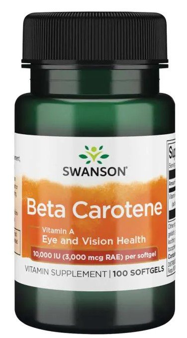 Swanson Beta-Carotene Vitamin A 10 000 IU 100 Softgels