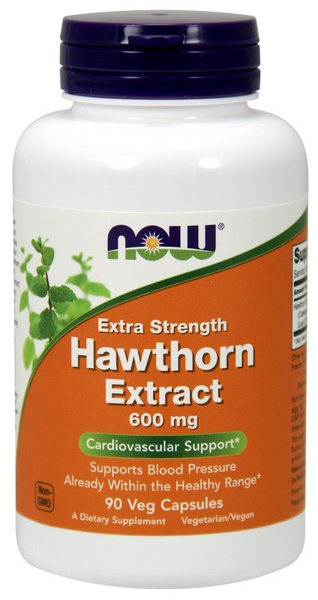 NOW Foods Hawthorn Extract 600mg Extra Strength for Cardiovascular Support 90 Vcaps