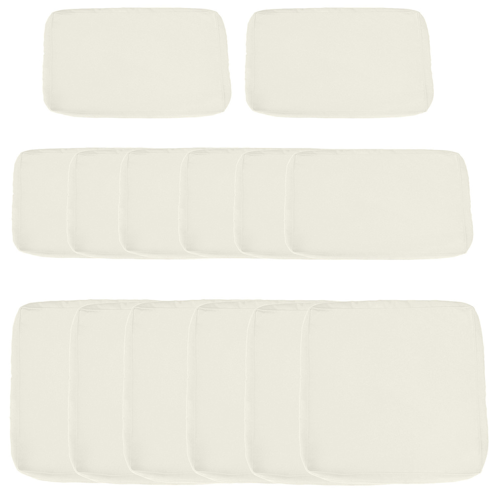 Outsunny Replacement Cushion Covers for Garden Sofa Set, Garden Rattan Sofa Cushion Polyester Cover Replacement Outdoor - No Cushion Included, Cream