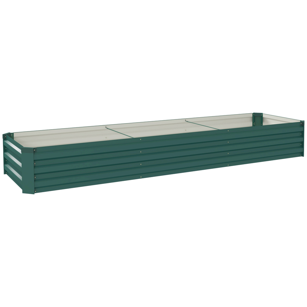 Outsunny 60 x 240cm Galvanised Steel Planter, with Open Bottom
