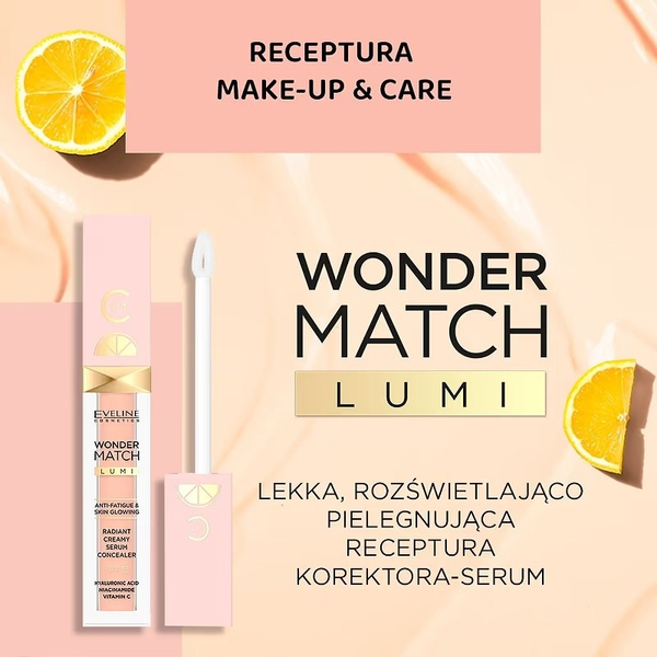 Eveline Wonder Match Lumi Rozświetlający Korektor z Witaminą C SPF20 Nr 10 Vanilla Warm 6,8ml