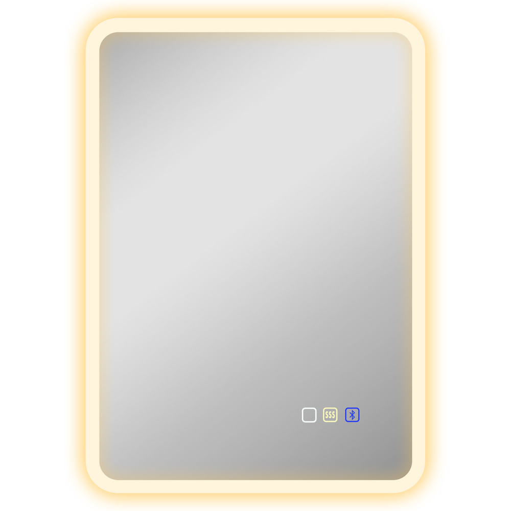 HOMCOM 70 x 50cm LED Bathroom Mirror, with Bluetooth - Silver Tone