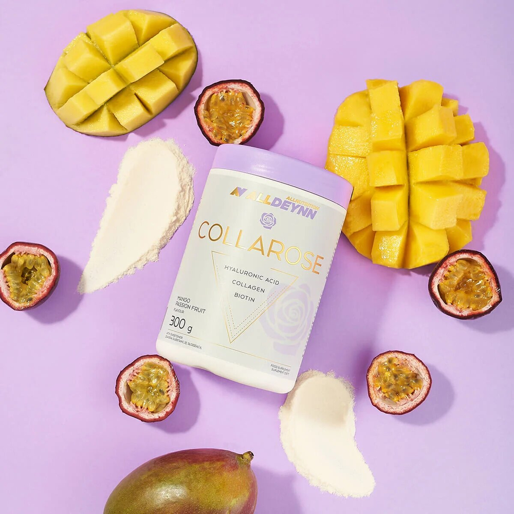 AllDeynn Collarose Collagen Hyaluronic Acid and Biotin for Healthy Skin with Mango Passion Fruit Flavor 300g