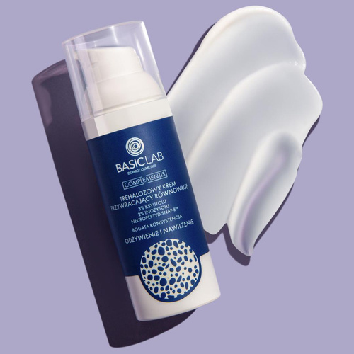 BasicLab Trehalose Rich Balancing Cream 3% Xylitol 2% Inositol Nourishing and Moisturizing for Dry and Very Dry Skin Day and Night 50ml