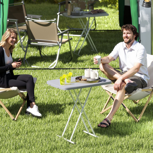 Outsunny Minimal Folding Outdoor Table - Grey/White