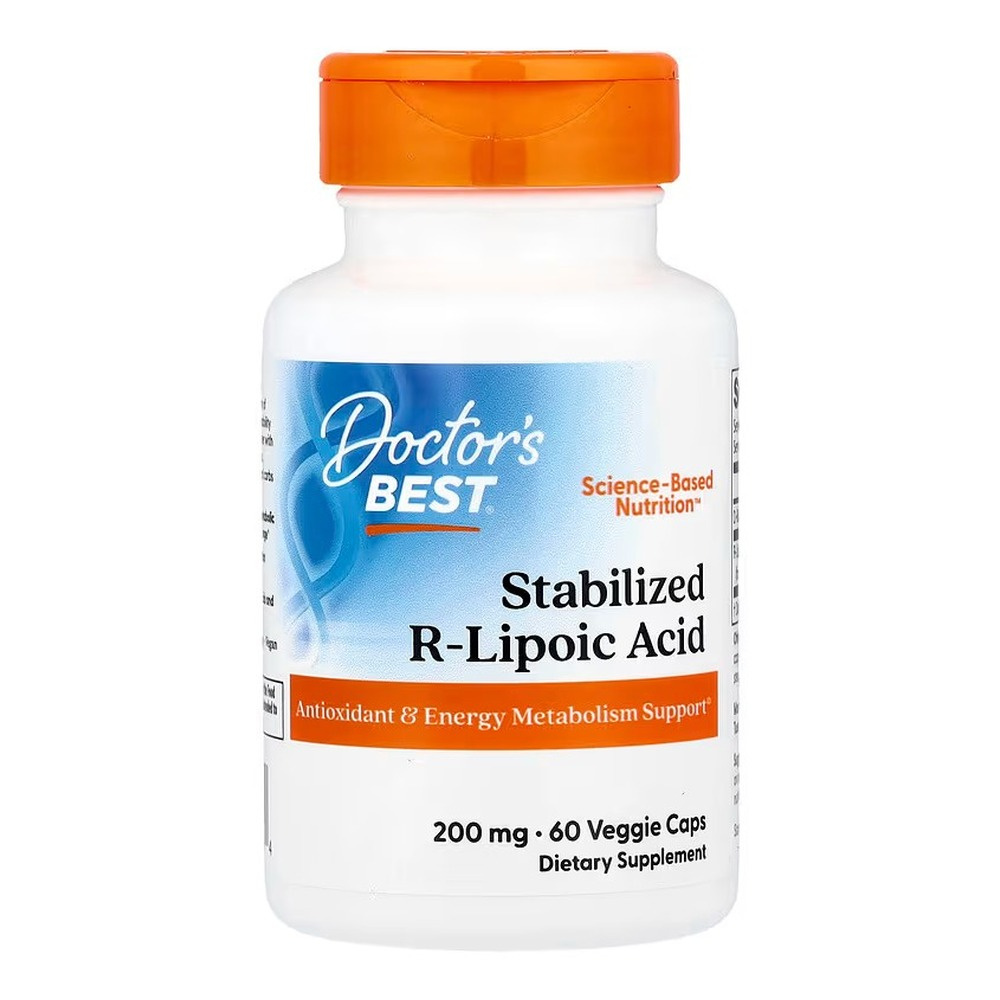Doctor's Best Stabilizowany Kwas R-Liponowy z Na-RALA 200mg Uniwersalny Antyoksydant 60 Kapsułek