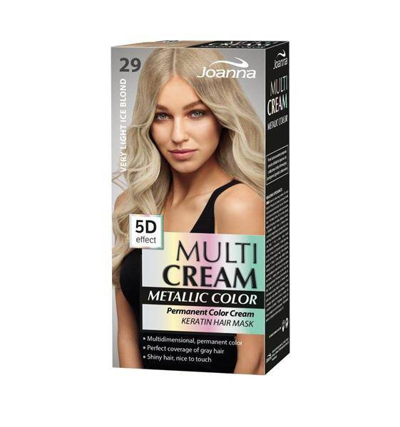 Joanna Multi Cream Color Hair Dye with 5D Effect with Long-Lasting Effect No. 29 Very Light Shade of Snow Blonde 1 Piece