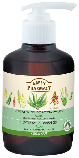 Green Pharmacy Delikatny Żel Do Mycia Twarzy Skóra Sucha I Wrażliwa Aloes 270ml