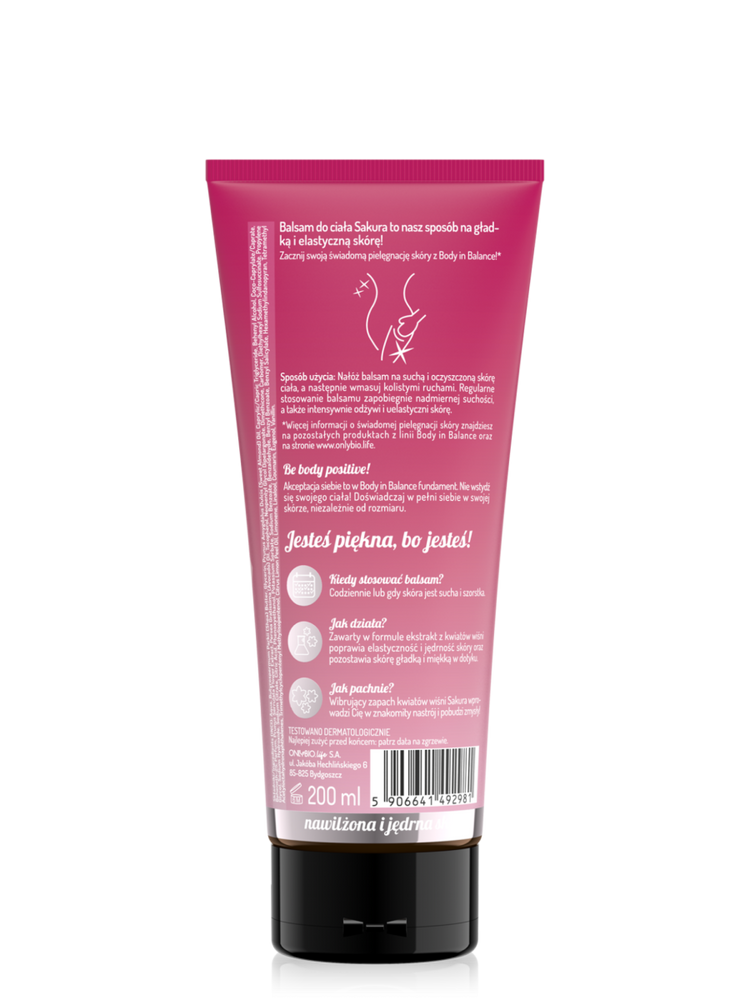 OnlyBio Body in Balance Moisturizing Body Lotion Sakura Cherry Blossom 200ml