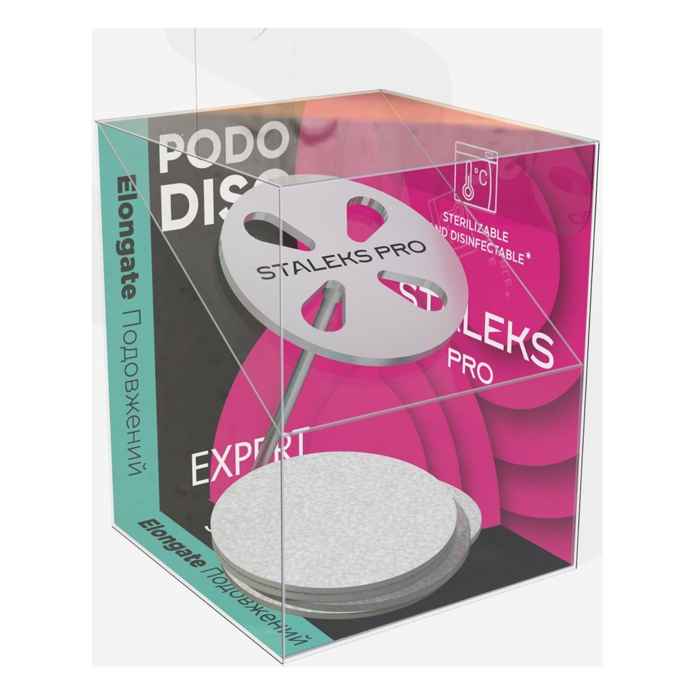 Staleks Pro Expert  Pododisc Elongated Pedicure Disc With 5x Disposable Files 180 Grit Size L 25mm  SET