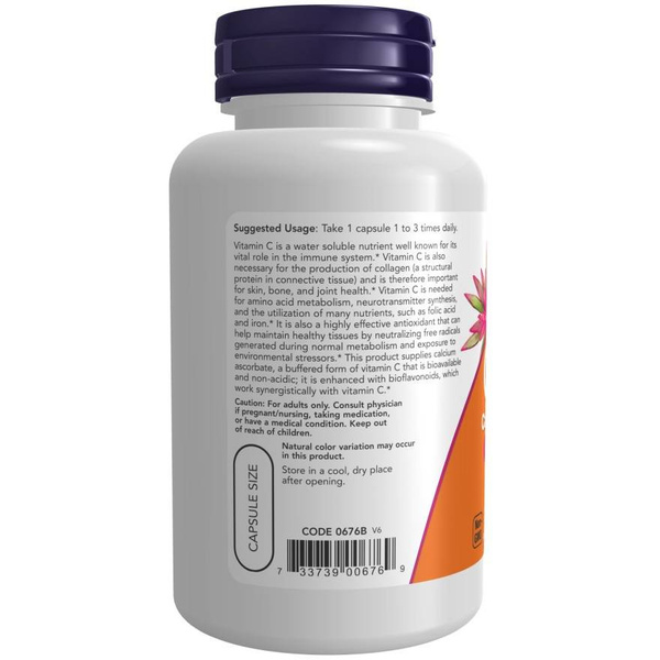 Now Foods Vitamin C-500 Calcium Ascorbate-C Supports Immunity 100 Capsules