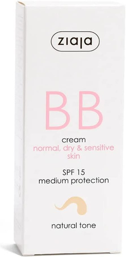 Ziaja BB Aktywny Krem na Niedoskonałości dla Skóry Normalnej Suchej i Wrażliwej Odcień Naturalny SPF15 50ml