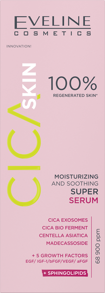Eveline Cica Skin Super Serum Nawilżająco – Kojące dla każdego Rodzaju Skóry 30ml