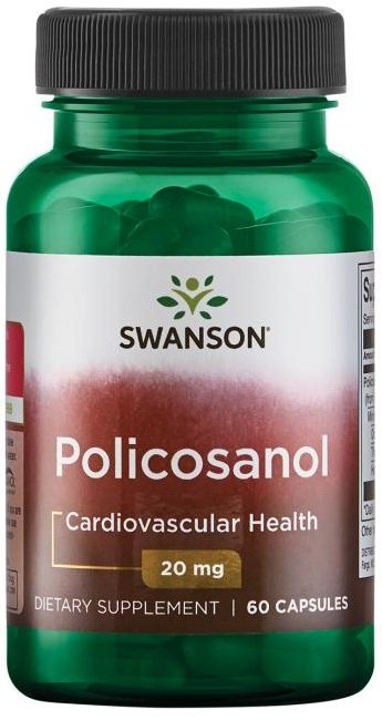 Swanson Policosanol 20mg  Wsparcie Układu Sercowo-Naczyniowego 60 Kapsułek