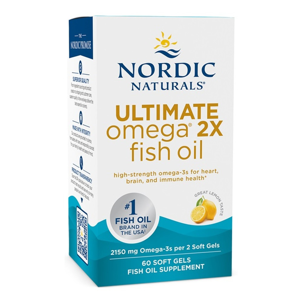 Nordic Naturals Ultimate Omega 2X 2150mg Body Health Support Brain and Heart Function Lemon 60 Softgels