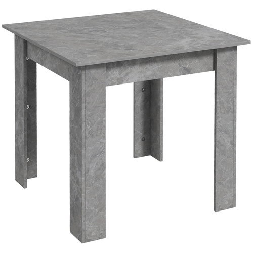 HOMCOM Square Dining Table, Modern Small Dining Table with Faux Cement Effect, Space Saving, Non-slip Foot Pads, Cement Grey