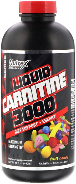 Nutrex Liquid Carnitine 3000 Liquid L-Carnitine for Fat Burning and Energy Berry Blast 480ml