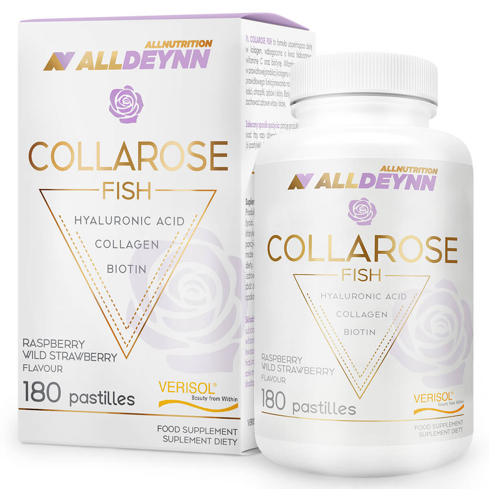 AllNutrition AllDeynn Collarose Fish Collagen Enriched with Hyaluronic Acid, Vitamin C and Biotin 180 Tablets
