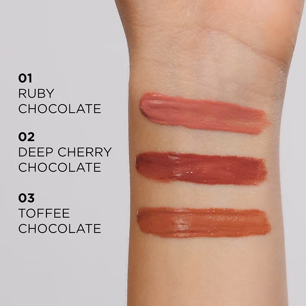 Eveline Choco Glamour Pomadka Winylowa w Płynie z Efektem Glossy Lips Nr 02 Deep Cherry Chocolate 4,5ml