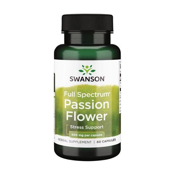 Swanson Full Spectrum Passion Flower 500mg Męczennica Cielista 60 Kapsułek