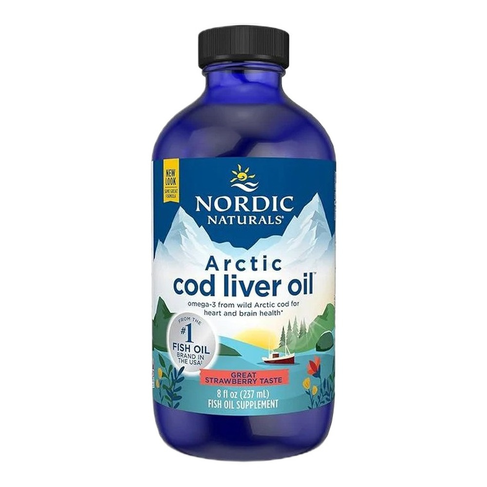 Nordic Naturals Arctic Cod Liver Oil 1060mg Cod Liver Oil Supports Immune System and Heart Function Strawberry Flavor 237ml