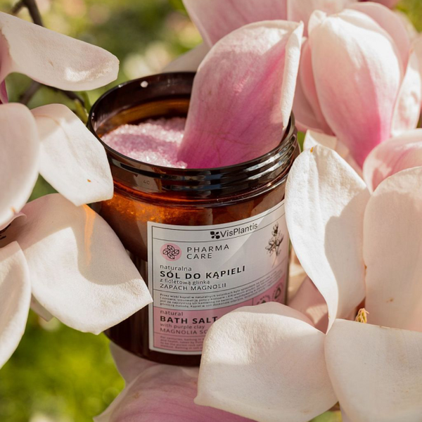 Vis Plantis Pharma Care Natural Bath Salt with Purple Clay with Magnolia Scent 800g