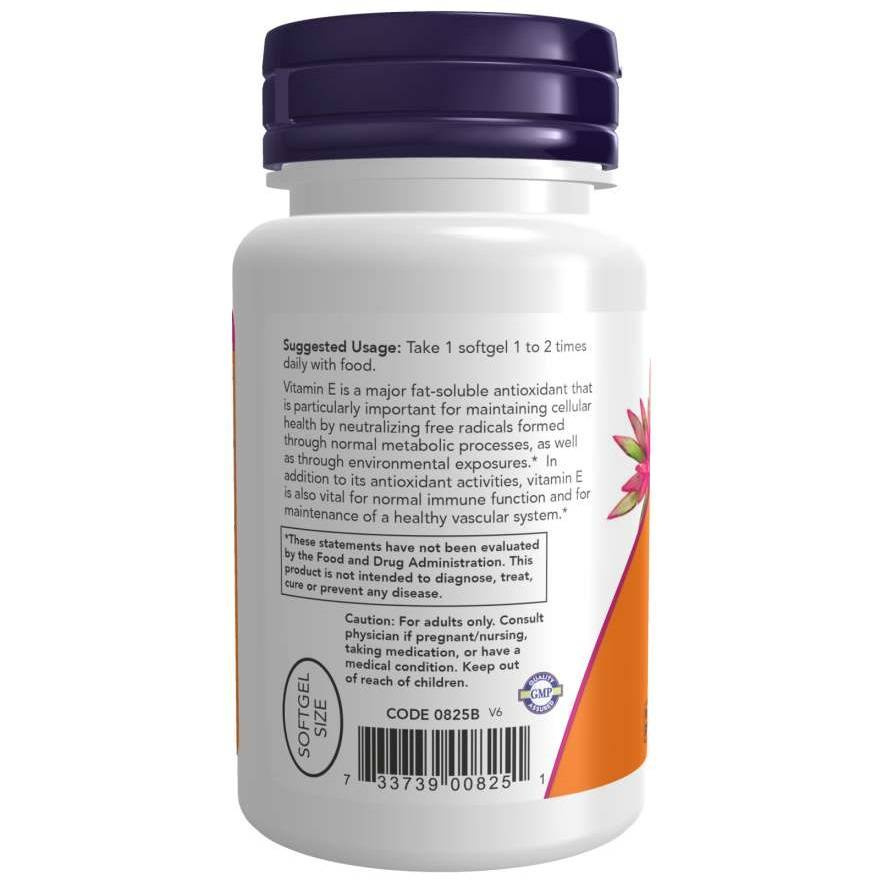 Now Foods Vitamin E-200 Natural Wspiera Odporność 100 Kapsułek