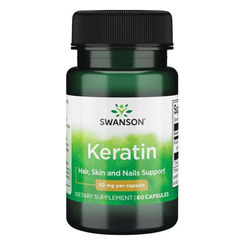 Swanson Keratin 50mg Wsparcie dla Stawów Włosów i Paznokci 60 Kapsułek