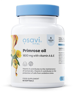Osavi Primrose Oil with Vitamin A & E 1800mg For Skin Health 60 Softgels