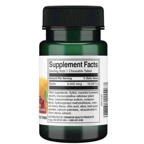Swanson Biotin 5000mcg 100 Kapsułek