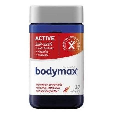 Bodymax Active Suplement Diety Żeń-Szeń Wspomaga Sprawność Fizyczną 30 Tabletek