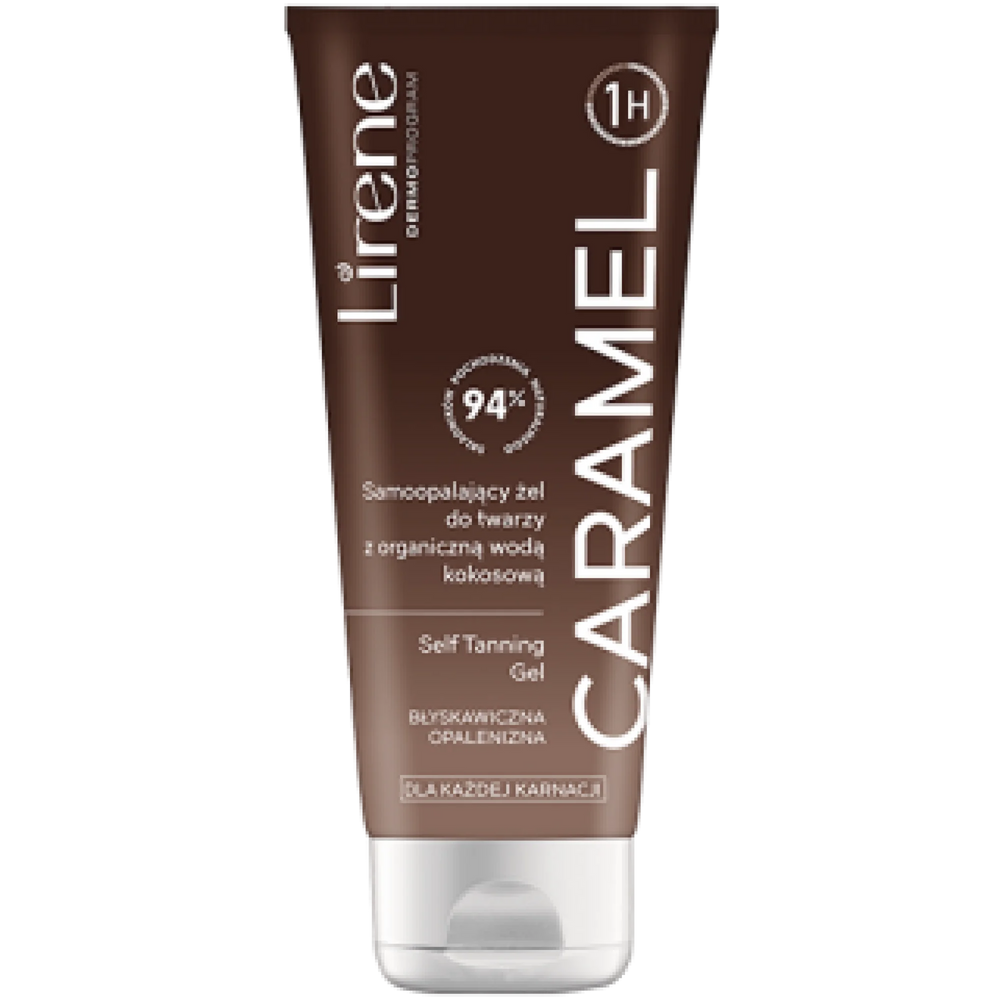 Lirene Perfect Tan Samoopalający Żel do Twarzy z Organiczną Wodą Kokosową Caramel 75ml