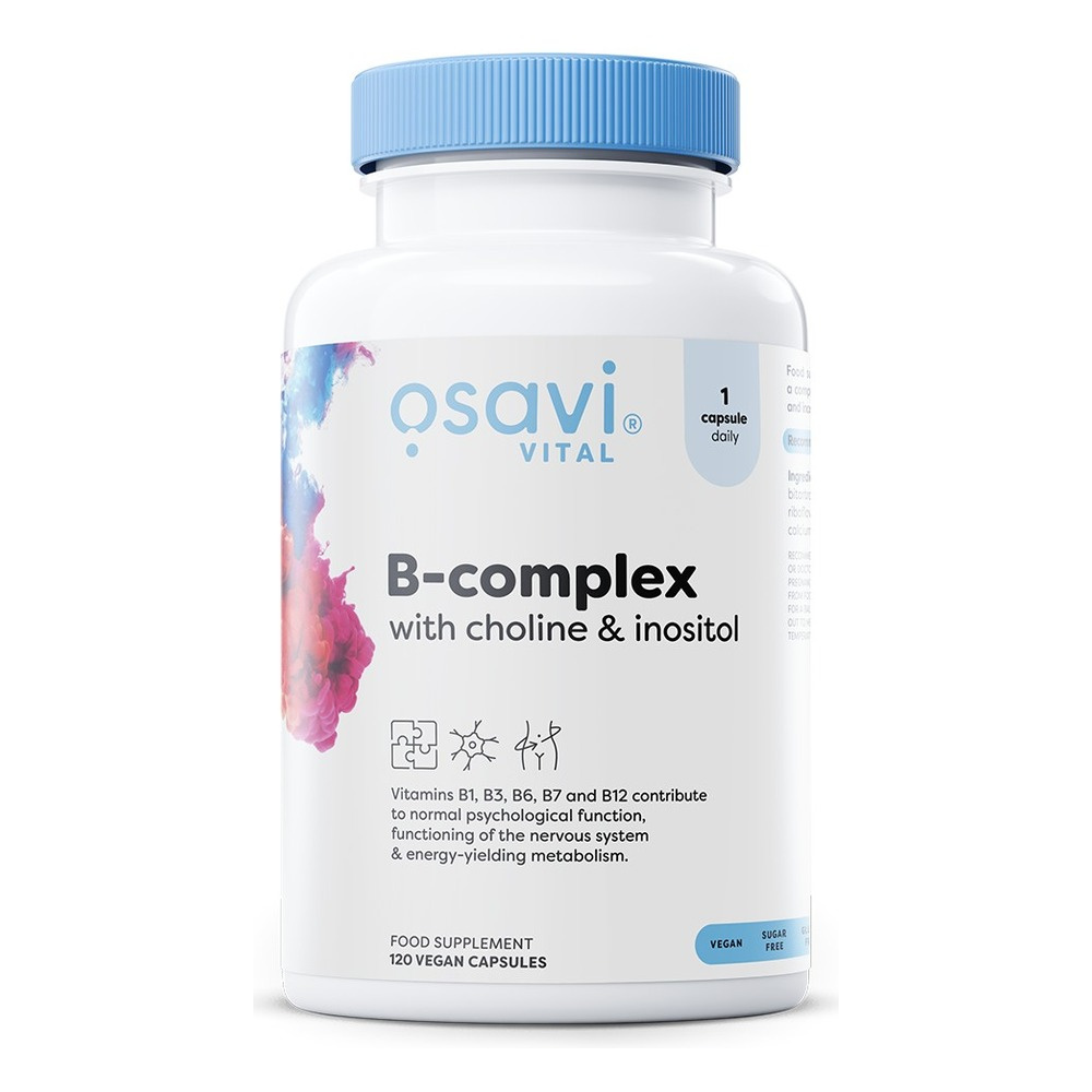Osavi B-Complex with Choline and Inositol For Nervous System and Energy 120 Vegan Capsules