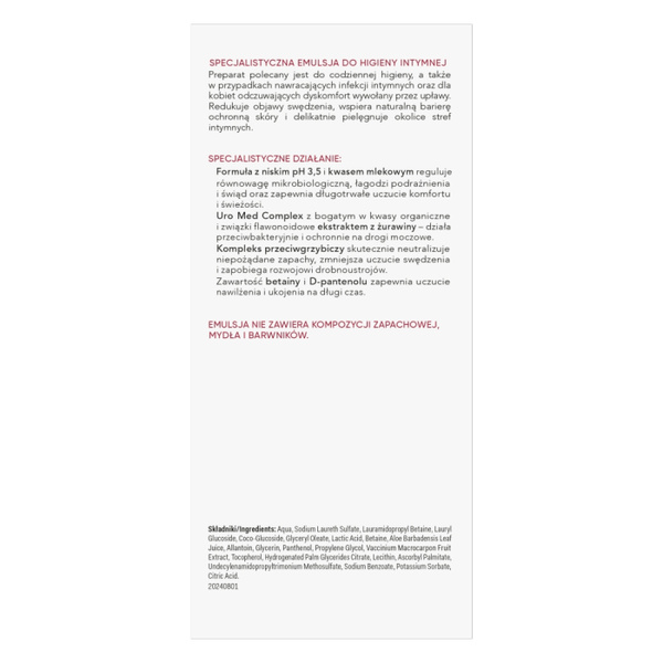 AA Intymna Med Advanced pH 3,5 Specjalistyczna Emulsja do Higieny Intymnej 300ml