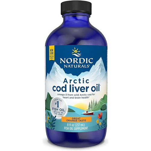 Nordic Naturals Arctic Cod Liver Oil 1060mg Wspomaga Układ Odpornościowy Pracę Mózgu i Serca Smak Pomarańczowy 237ml