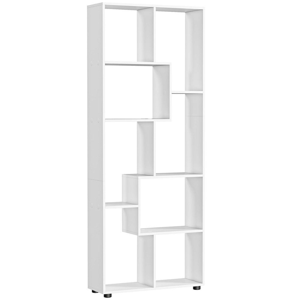 HOMCOM Bookshelf, Tall Bookcase, Modern Room Divider, 8 Cube Storage Unit, Freestanding Storage Shelf for Living Room, Bedroom, Home Office, 70 x 24 x 178 cm, White