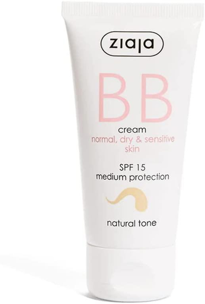 Ziaja BB Active Imperfections Cream Normal Dry Sensitive Skin Natural Tone SPF15 50ml