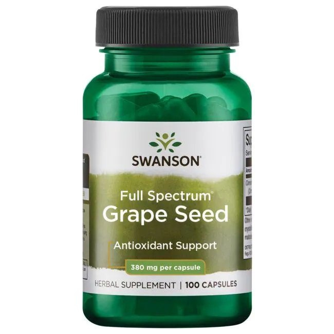 Swanson Full Spectrum Grape Seed 380mg Pestki Winogron 100 Kapsułek