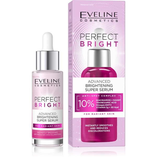 Eveline Perfect Bright Zaawansowane Rozjaśniające Super Serum dla Skóry z Przebarwieniami i Nierównym Kolorytem 30ml