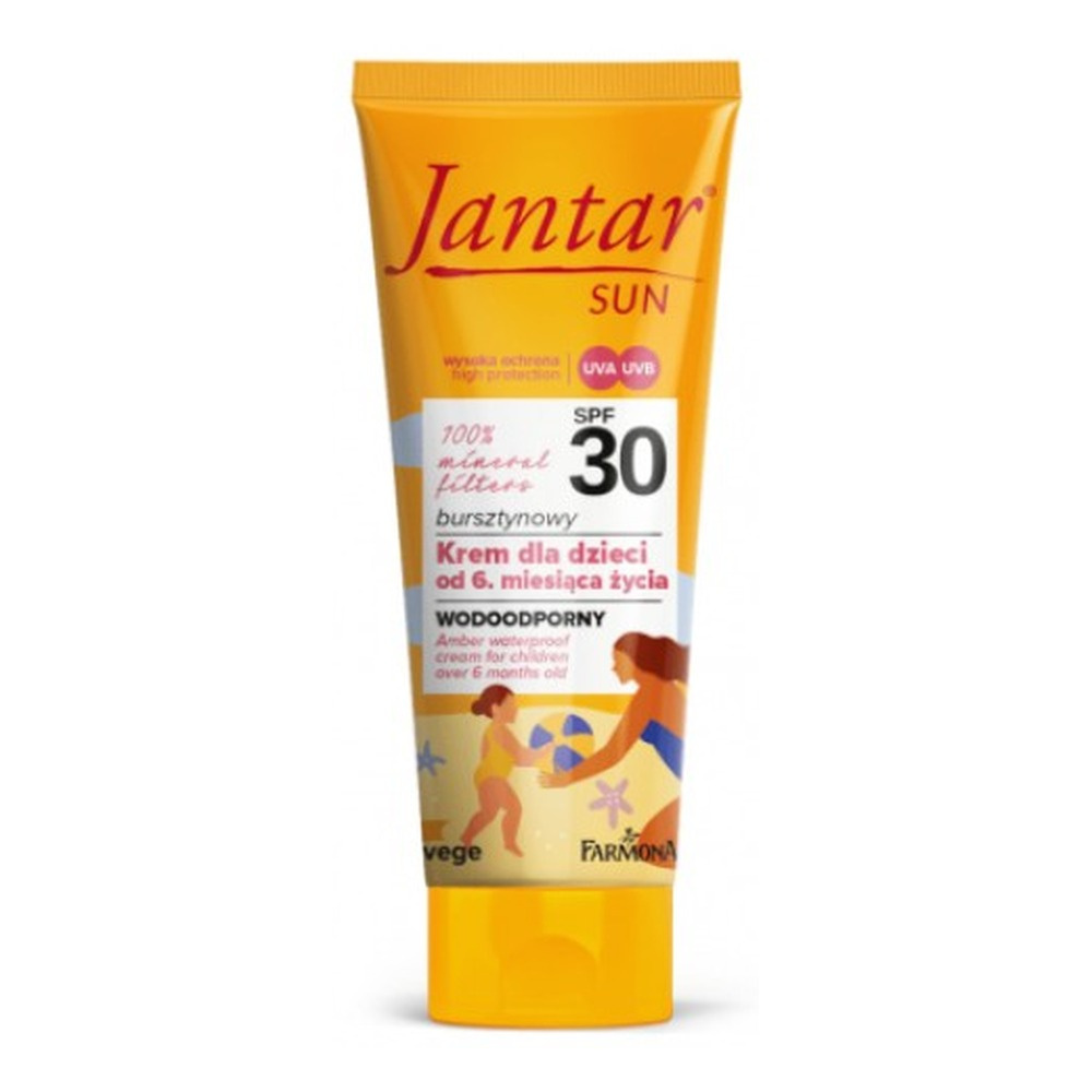 Jantar Sun Bursztynowy Wodoodporny Krem z Filtrami Mineralnymi SPF 30 dla Dzieci powyżej 6 Miesiąca Życia 50ml