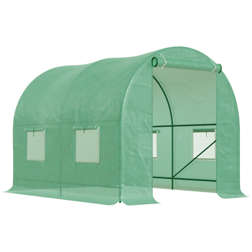 Outsunny 245 x 200cm Polytunnel Greenhouse - Green