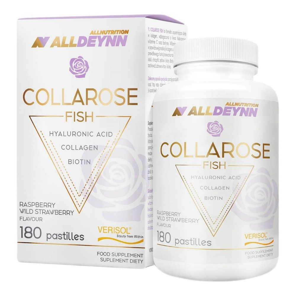 AllNutrition AllDeynn Collarose Fish Collagen Enriched with Hyaluronic Acid, Vitamin C and Biotin 180 Tablets