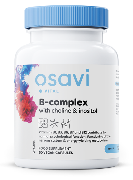 Osavi B-Complex with Choline and Inositol for Nervous System Support 60 Vegan Capsules