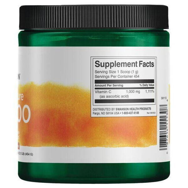 Swanson Vitamin C Proszek 100% Pure 454g