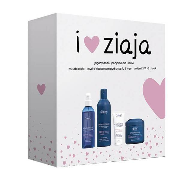 Ziaja Set Berries Acai Body Mousse 200ml Soap with Bath Lotion 300ml Day Cream 50ml Tonic 200ml